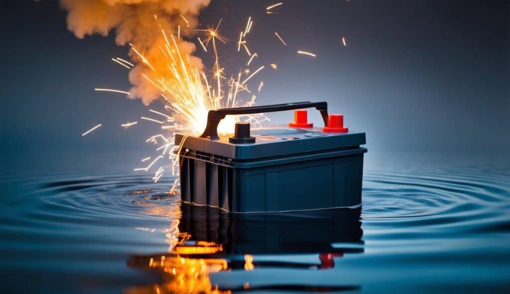 can an electric car battery explode when wet